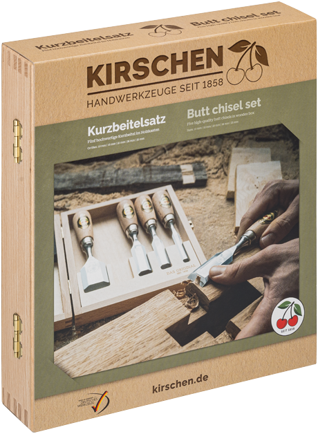 Kurzbeitelsatz im Holzkasten | 5-teiligmit Rotbuchenheft thumbnail 5