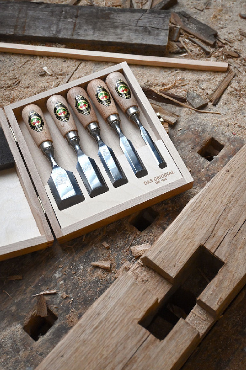 Kurzbeitelsatz im Holzkasten | 5-teiligmit Rotbuchenheft thumbnail 6