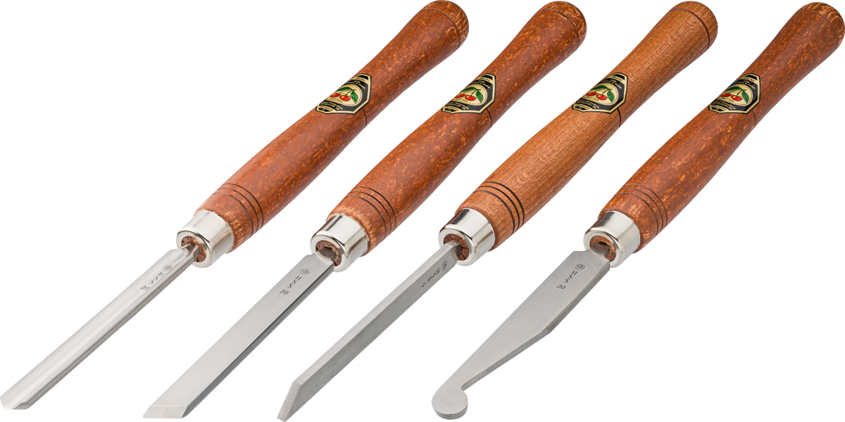 Drechslerbeitelsatz HSS im Karton, 4-tlg.mit Weißbuchenheft thumbnail 2