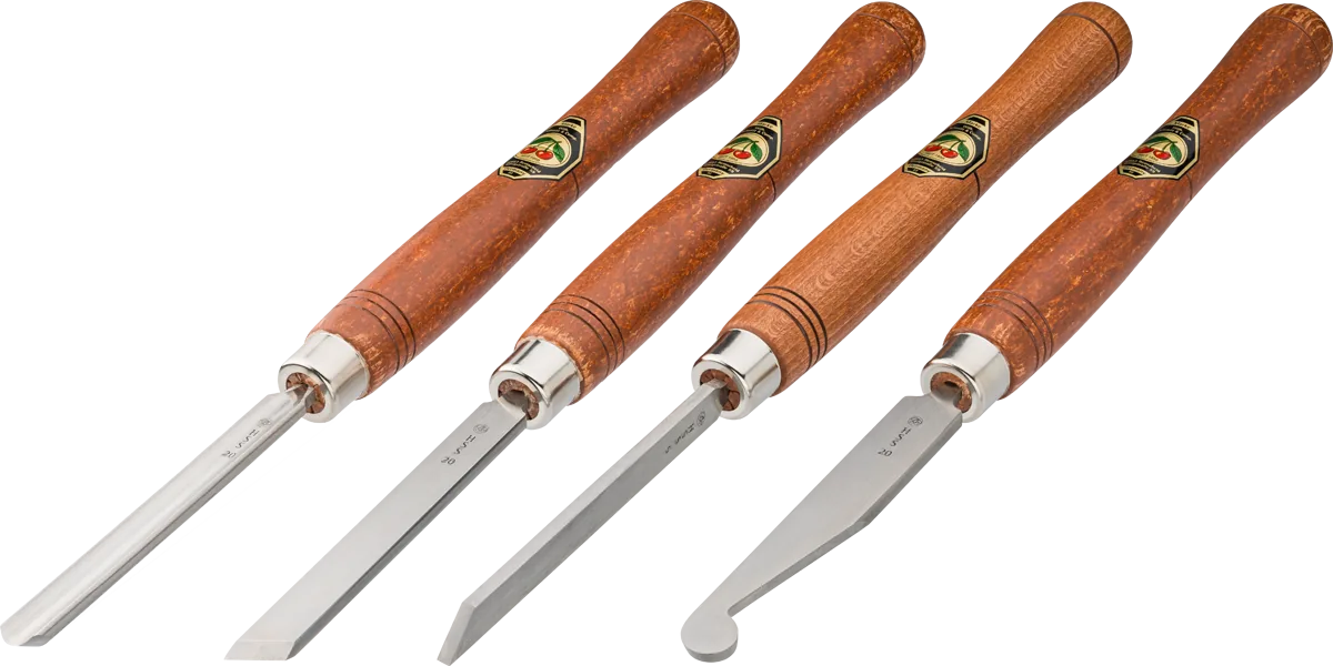 Bộ dao tiện HSS 4 chi tiết Kirschen 1594000, với tay cầm gỗ trăng thumbnail 2