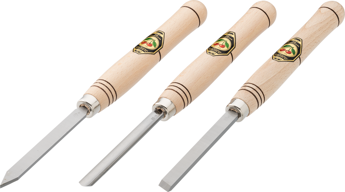 Drechslerbeitel-Satz in SB-Karton, 3-tlg.mit Weißbuchenheft thumbnail 2