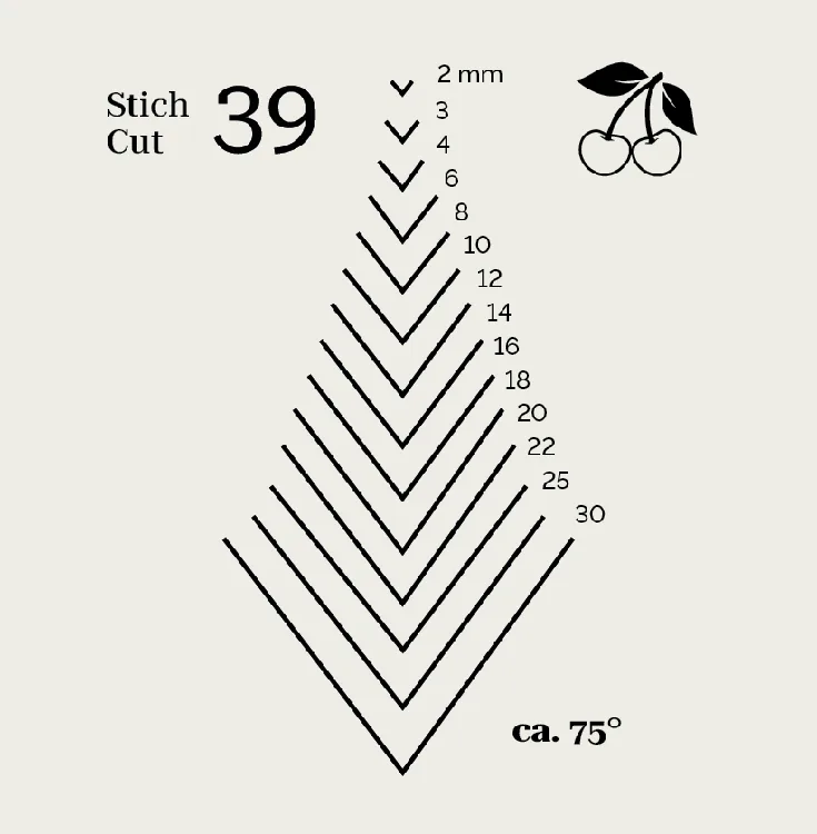 Đục chạm khắc lưỡi chữ V số 39 Kirschen 31400-, góc 75°, tay cầm hình bát giác thumbnail 4