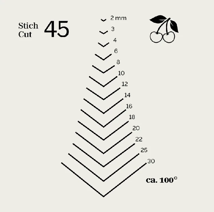 Đục điêu khắc lưỡi chữ V số 45 Kirschen 31450-, góc mài 25°, tay hình bát giác thumbnail 3