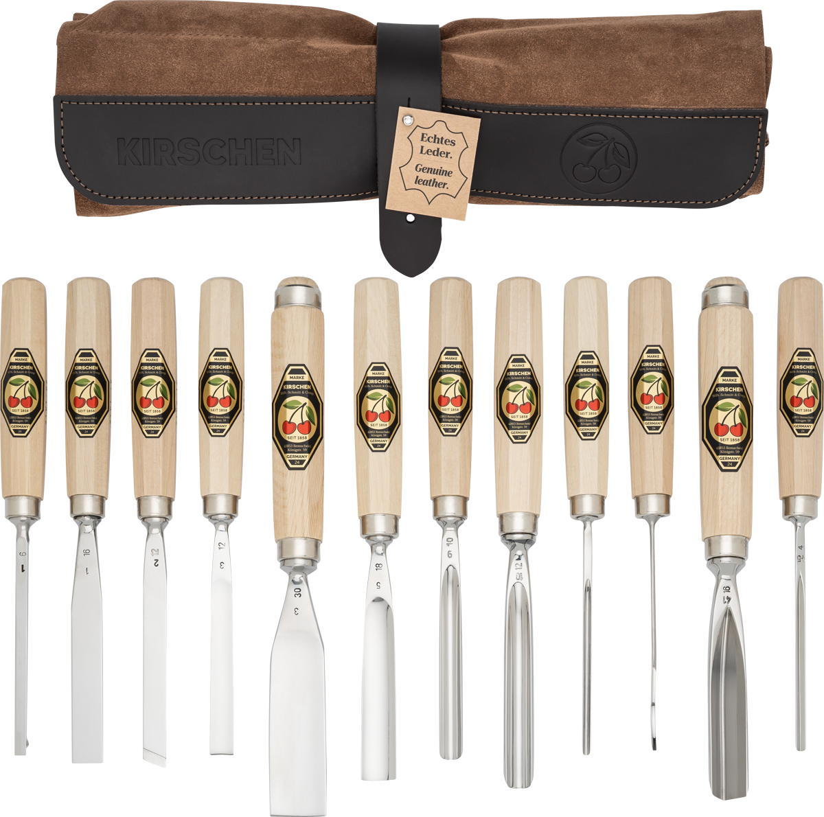 Bildhauerbeitelsatz in Ledertasche | 12-teiligAchtkantform | GALIP thumbnail 2