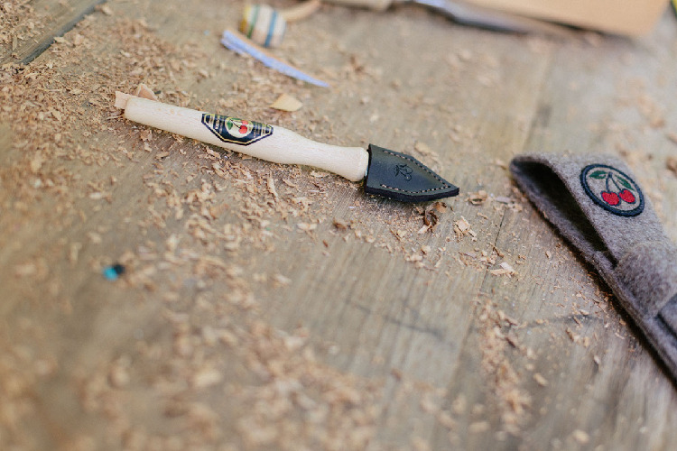 Anreißmesser in Filztaschemit Rotbuchenheft thumbnail 4