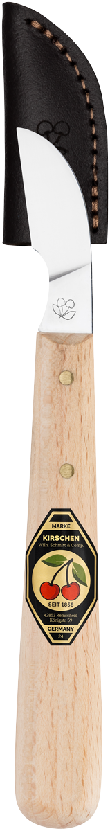 Kerbschnitzmesser mit Leder-Schneidenschutzlange, schräge Schneide thumbnail 2