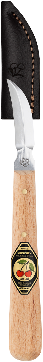 Kerbschnitzmesser mit Leder-Schneidenschutzdoppelseitige, gebogene Schneide thumbnail 2