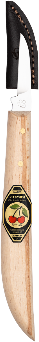 Kerbschnitzmesser mit Leder-Schneidenschutzrunder Rücken, gerader Schneide thumbnail 2
