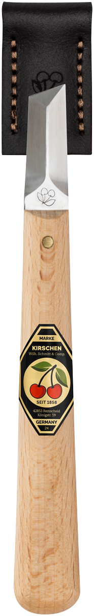 Kerbschnitzmesser mit Leder-Schneidenschutzdreischneidige Schneide thumbnail 2