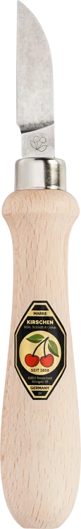Kirschen chip carving knife 3362000, round back, straight blade with birch wood handle thumbnail 2