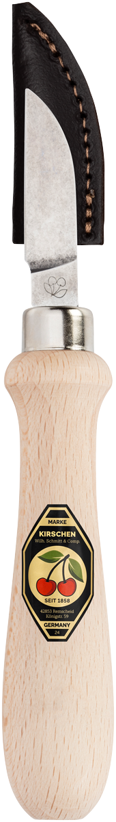 Kerbschnitzmesser mit Leder-Schneidenschutzgerade Schneide, runde Rücken thumbnail 2