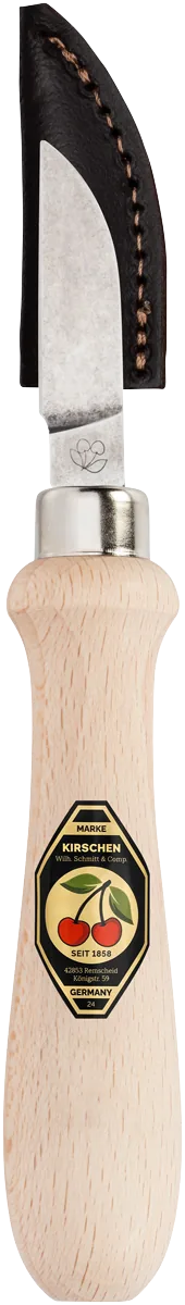 Dao khắc gỗ lưỡi thẳng, lưng tròn Kirschen 3362100, có bảo vệ lưỡi bằng da thumbnail 2
