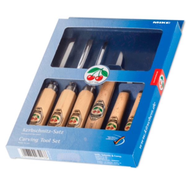 Bộ đục điêu khắc gỗ Kirschen 3406 SB, gồm 6 cây trong hộp giấy