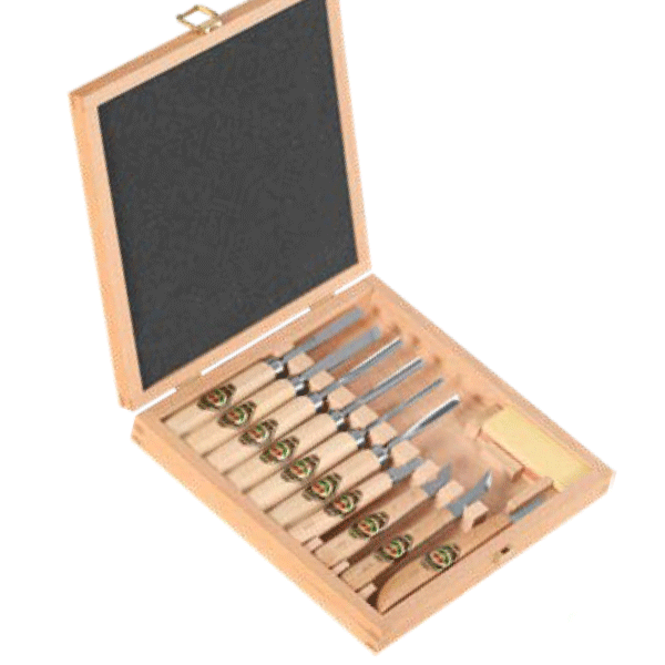 Bộ đục điêu khắc gỗ Kirschen 3441 HK, 11 chi tiết đựng trong hộp gỗ