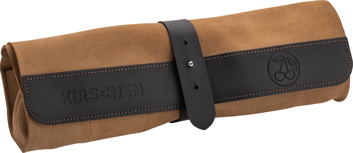 Veloursleder-Rolltasche NERO, leerfür Zimmermansbeitel, 4 Fächer