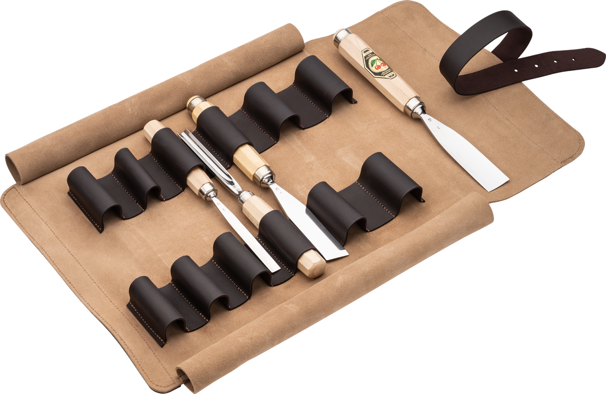 Veloursleder-Rolltasche | leerfür Stechbeitel und Bildhauer | 12 Fächer thumbnail 4