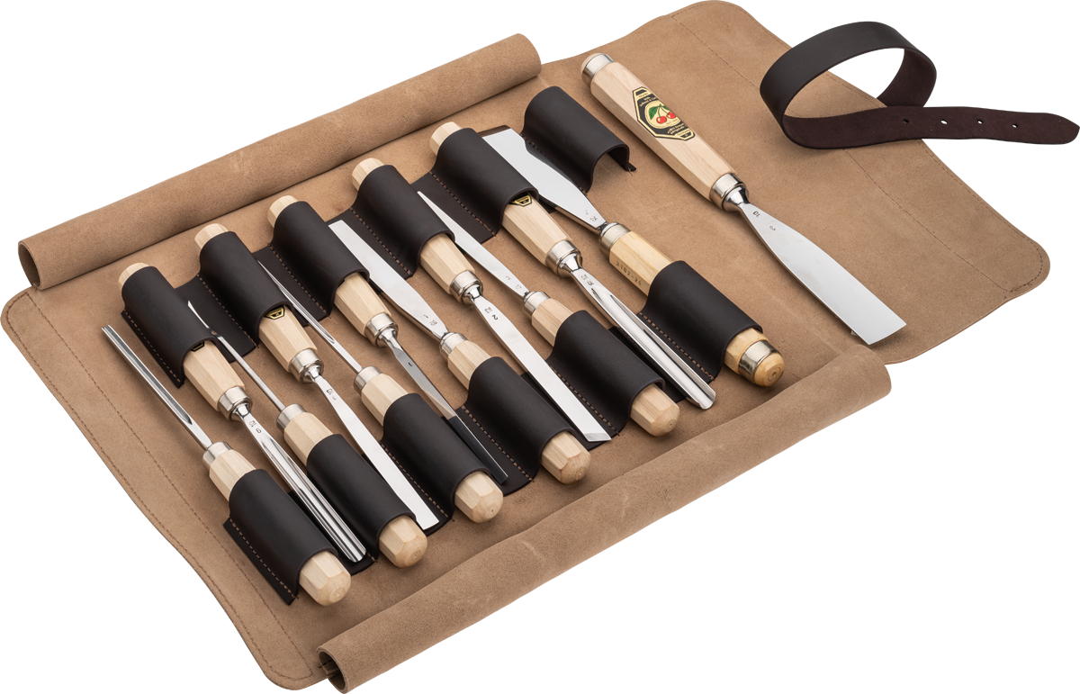 Veloursleder-Rolltasche | leerfür Stechbeitel und Bildhauer | 12 Fächer thumbnail 5