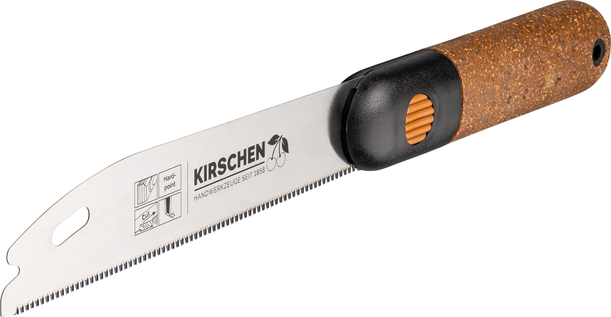 Cưa cắt mịn mini 185mm Kirschen 4430185, cán bọc bần cắt kéo lưỡi dẻo thumbnail 2