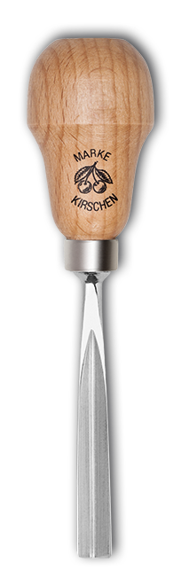 Kerbschnitzbeitel mit RotbuchenheftStich 39 | gerade | V-förmige Schneide | Birnenform thumbnail 2