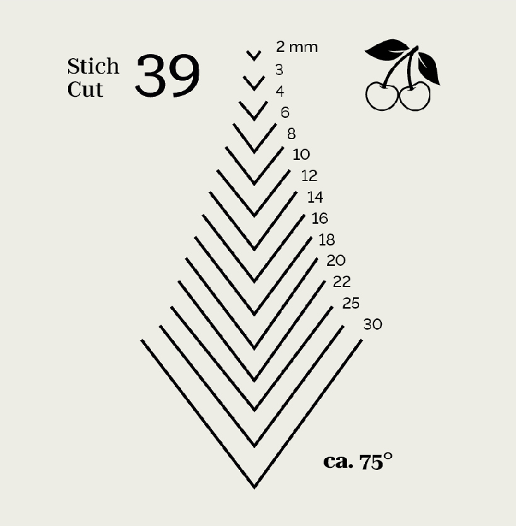 Kerbschnitzbeitel mit RotbuchenheftStich 39 | gerade | V-förmige Schneide | Birnenform thumbnail 3