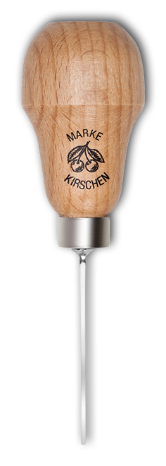 Zierschnitzeisen mit Rotbuchenheft | 1,5 mmStich 1 | gebogen | Birnenform