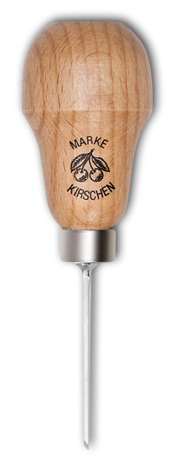 Zierschnitzeisen mit Rotbuchenheft | 1,5 mmStich 1 | schräg | Birnenform