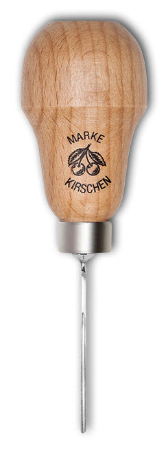 Zierschnitzeisen mit Rotbuchenheft | 1 mmStich 6 | gebogen | Birnenform