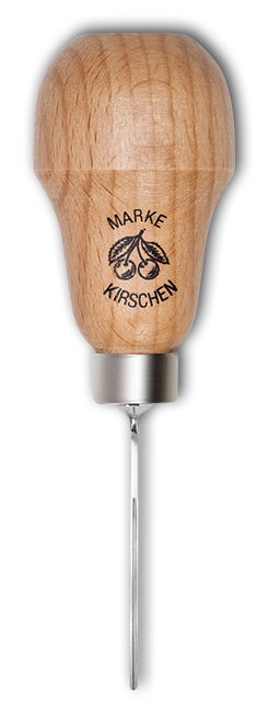 Zierschnitzeisen mit Rotbuchenheft | 1 mmStich 11 | gebogen | Birnenform