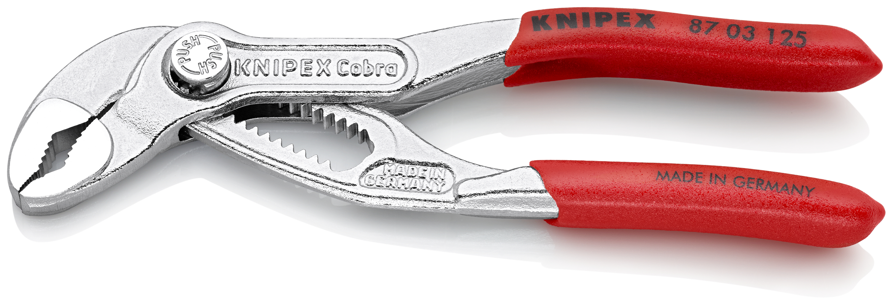 Kìm mỏ quạ KNIPEX 87 03 125 Cobra® High-Tech, mạ crom, cán bọc nhựa nhám