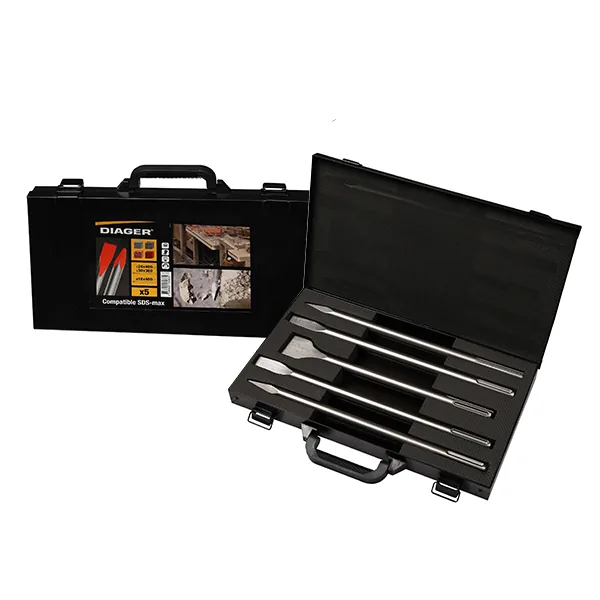 Bộ 5 mũi đục SDS-Max, gồm đục nhọn và dẹt