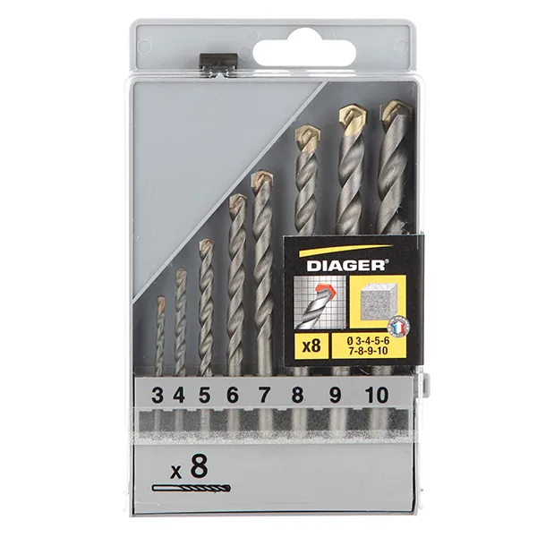 Bộ 8 mũi khoan bê tông size Ø3-10mm