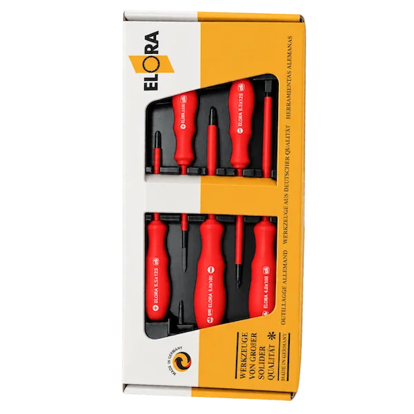 Bộ tua vít 5 cây ELORA 979S-5K, dẹt và bake, cách điện VDE 1000V