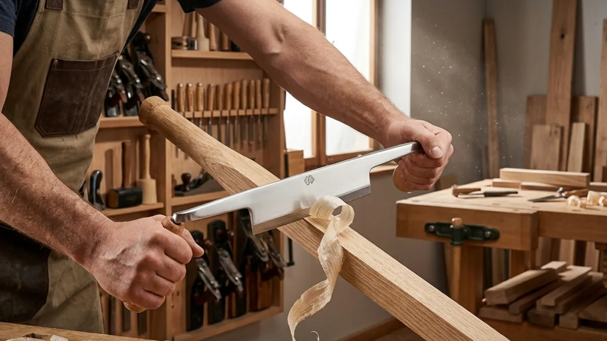 Dao gọt bản rộng 2 tay cầm Kirschen 4003120, lưỡi dao dài 120mm1