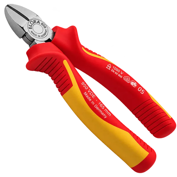 Kìm cắt cạnh cách điện ELORA 950-180, dài 180mm, cán VDE 1000V
