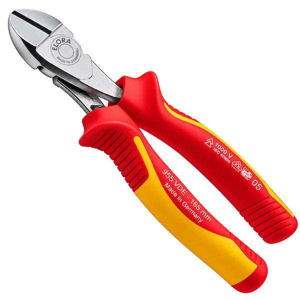 Kìm cắt cạnh cách điện ELORA 955-165, dài 160mm, cán VDE 1000V