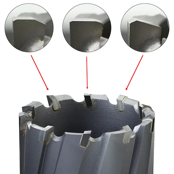 Mũi khoan từ hợp kim TCT Ø44mm sâu 55mm chuôi Weldon 19.05mm EUROBOOR HML.440, rãnh xoắn thoát phoi thumbnail 3