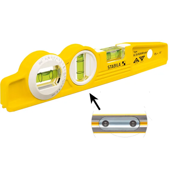 STABILA Type 81 SV REM W360 16670 Torpedo Level, 25cm, magnetic, 360° rotating angle measurement, V-groove, with belt pouch thumbnail 2
