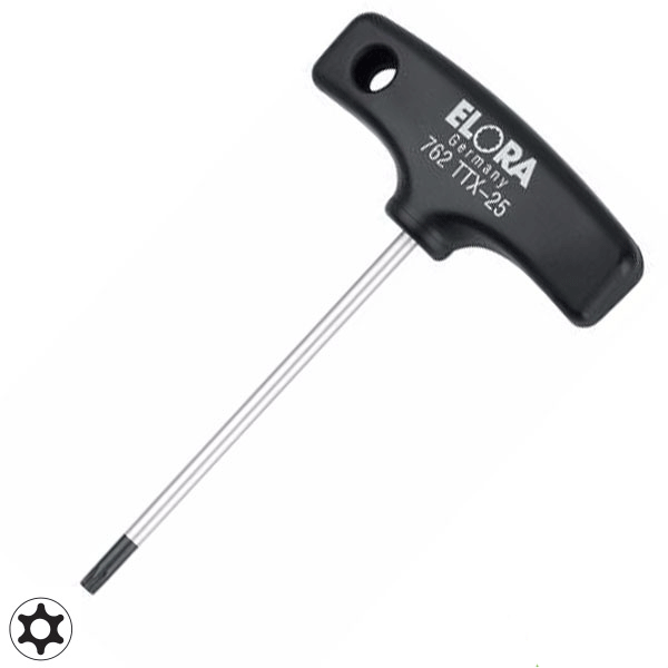 Lục giác chữ T đầu sao ELORA 762TTX, có lỗ từ TX8-TX45