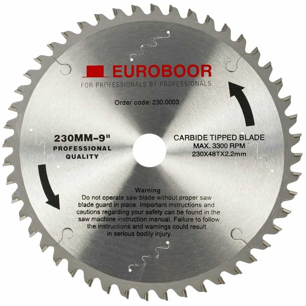 Saw blade, TCT, D 230 mm / 9 inch, T 48. Euroboor 230.0003 - 48, 1