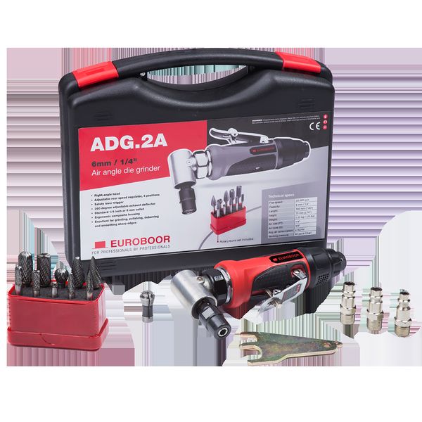 Bộ máy mài khí nén, 20000 RPM. Euroboor ADG.2A-SET - 1/4, 6