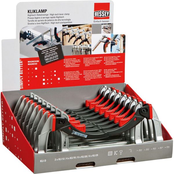 Màn hình trưng bày KliKlamp BESSEY KLI-D - 5.63, 2 x KLI12 / 4 x KLI16 / 6 x KLI20 / 4 x KLI25