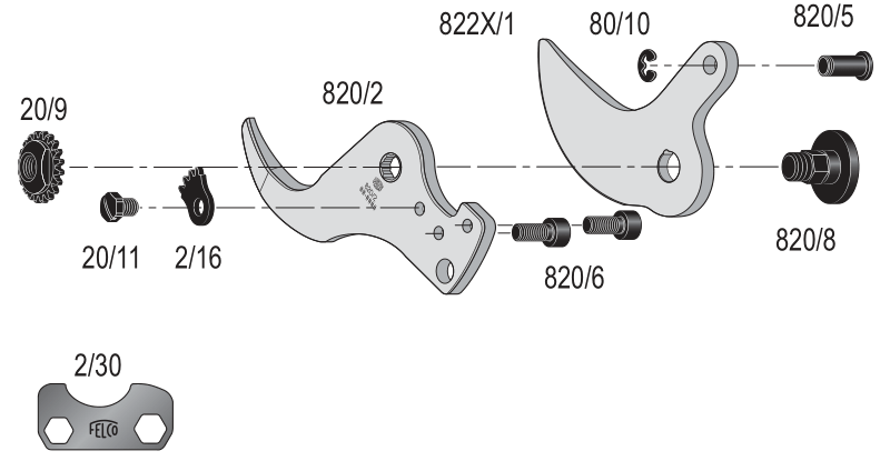 Máy cắt cành FELCO 822 dùng pin, đầy đủ phụ kiện