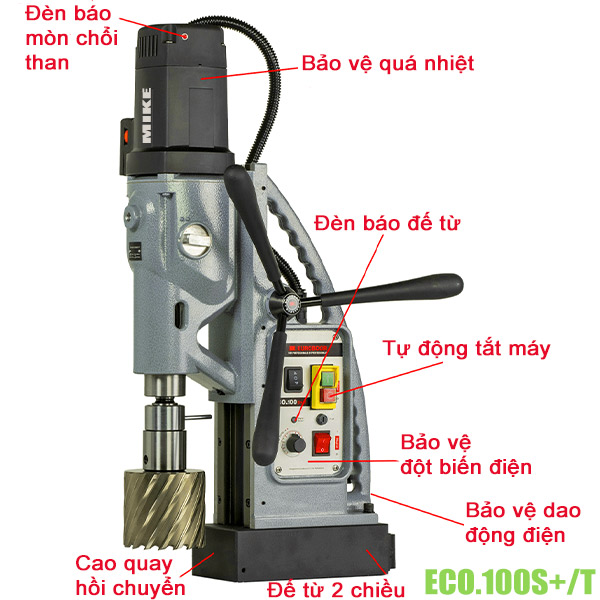 ECO100 Máy khoan từ hạng nặng 4 cấp tốc độ, khoan max Ø100mm