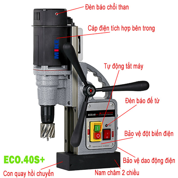 ECO40 Máy khoan từ Ø12-40mm, lực từ 15000N Euroboor Hà Lan