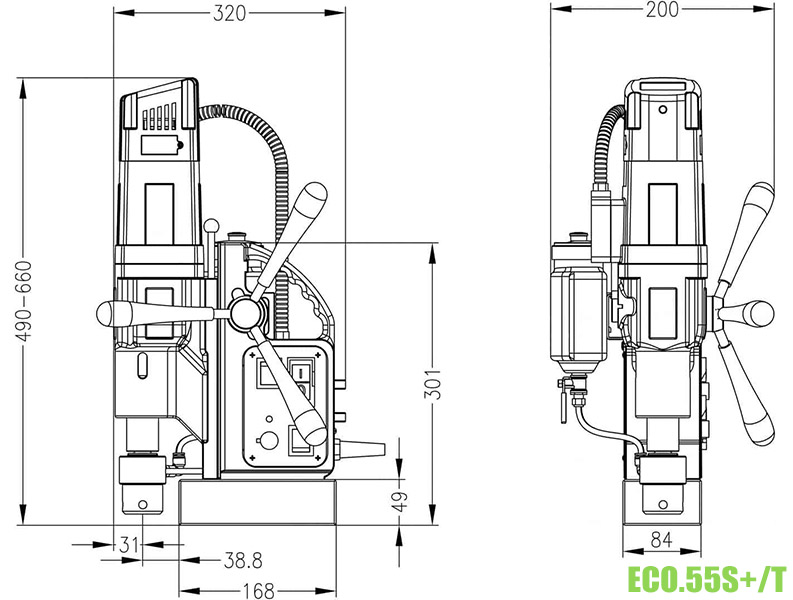 ECO.55 Máy khoan từ cỡ lớn khoan max Ø55mm, taro M3-M20