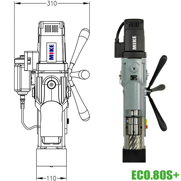 ECO.80S+ Máy khoan từ Ø12-Ø80 mm, công suất 1,8kW