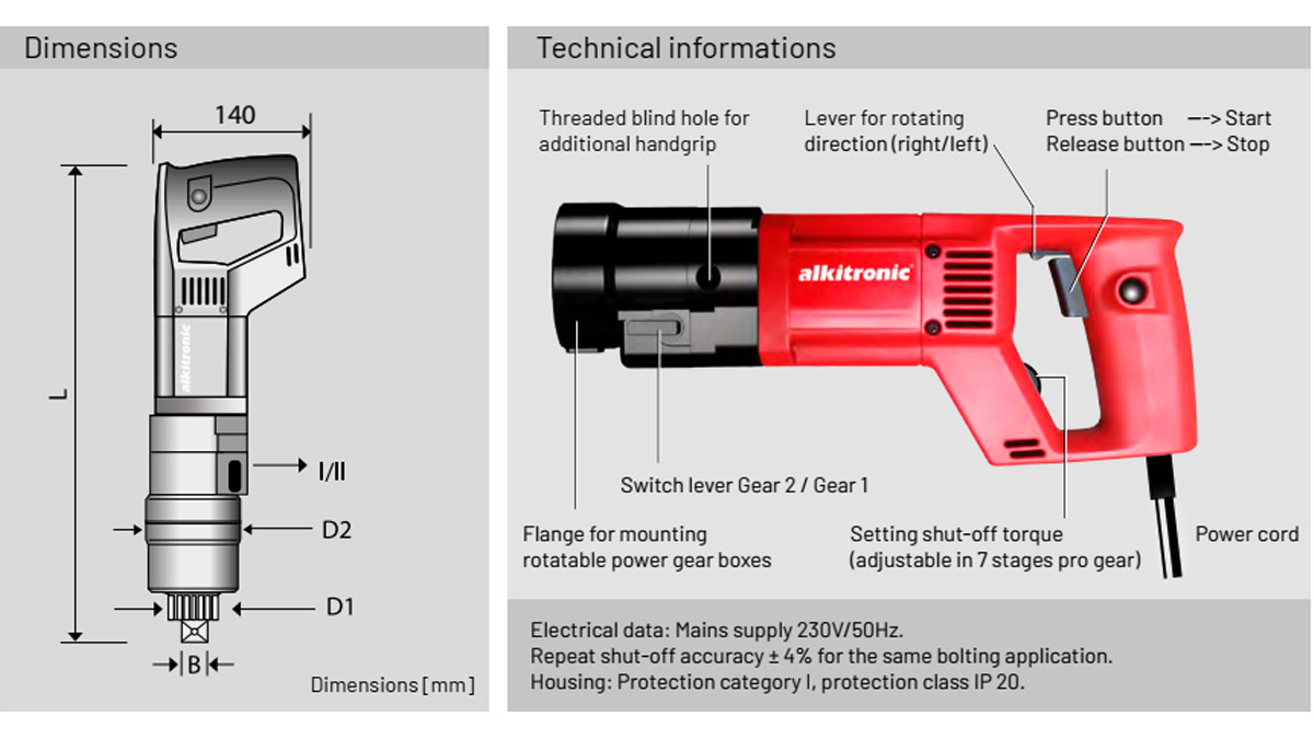 thông số kỹ thuật bộ xiết bu lông PG2 - Alkitronic