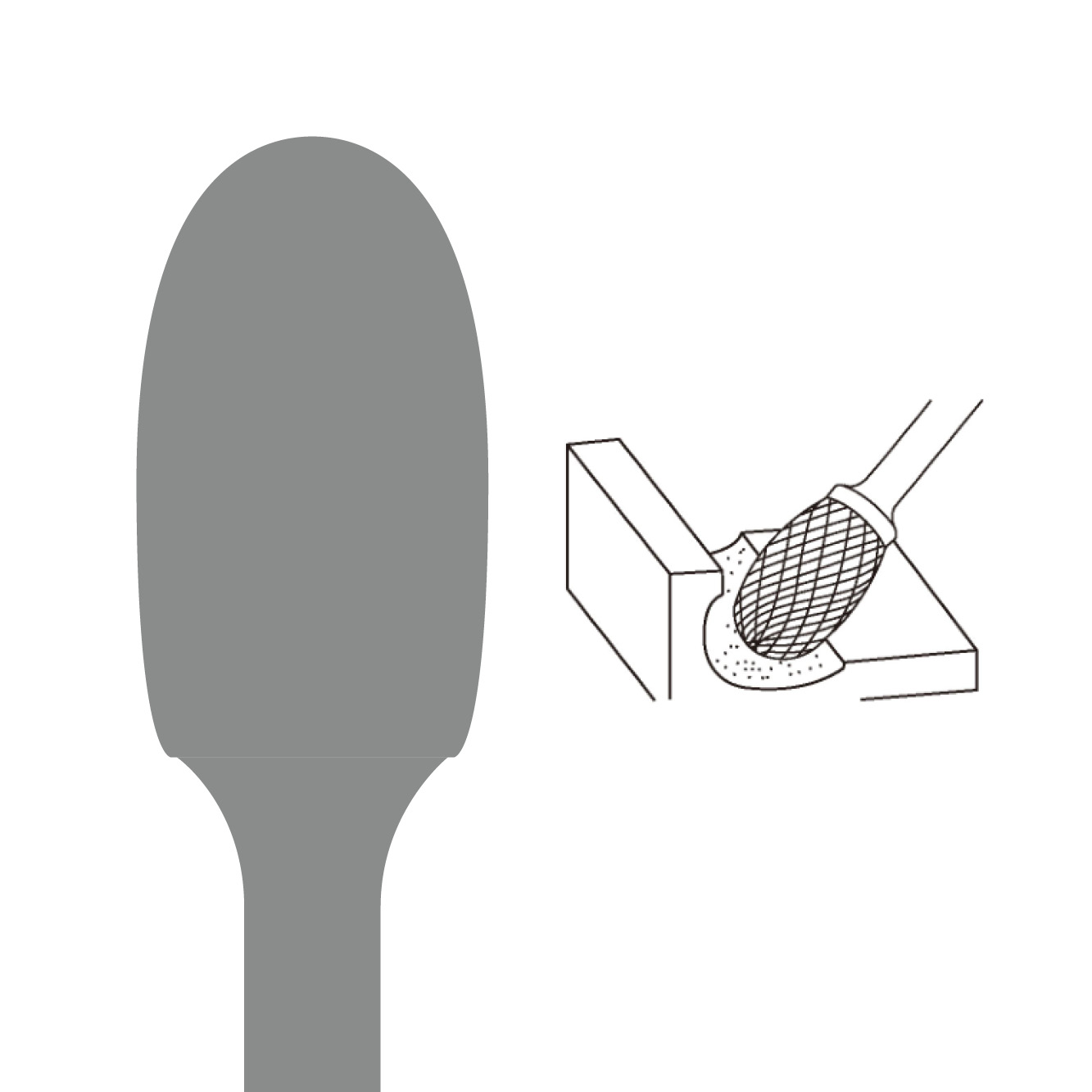 Rotary burr, burr shape E. Euroboor RB.E0303 - 15/64, 7/64, 3, 6 thumbnail 3