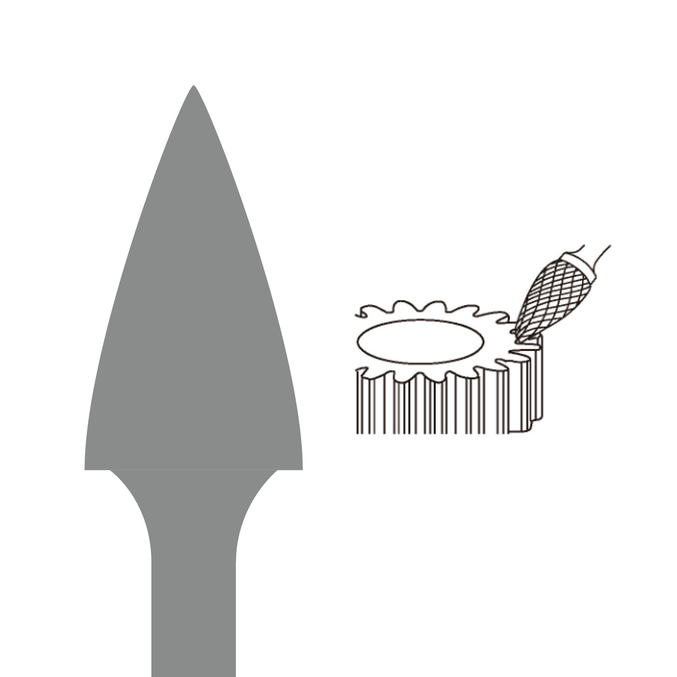 Rotary burr, burr shape G. Euroboor RB.G0303 - 15/64, 7/64, 3, 6 thumbnail 3