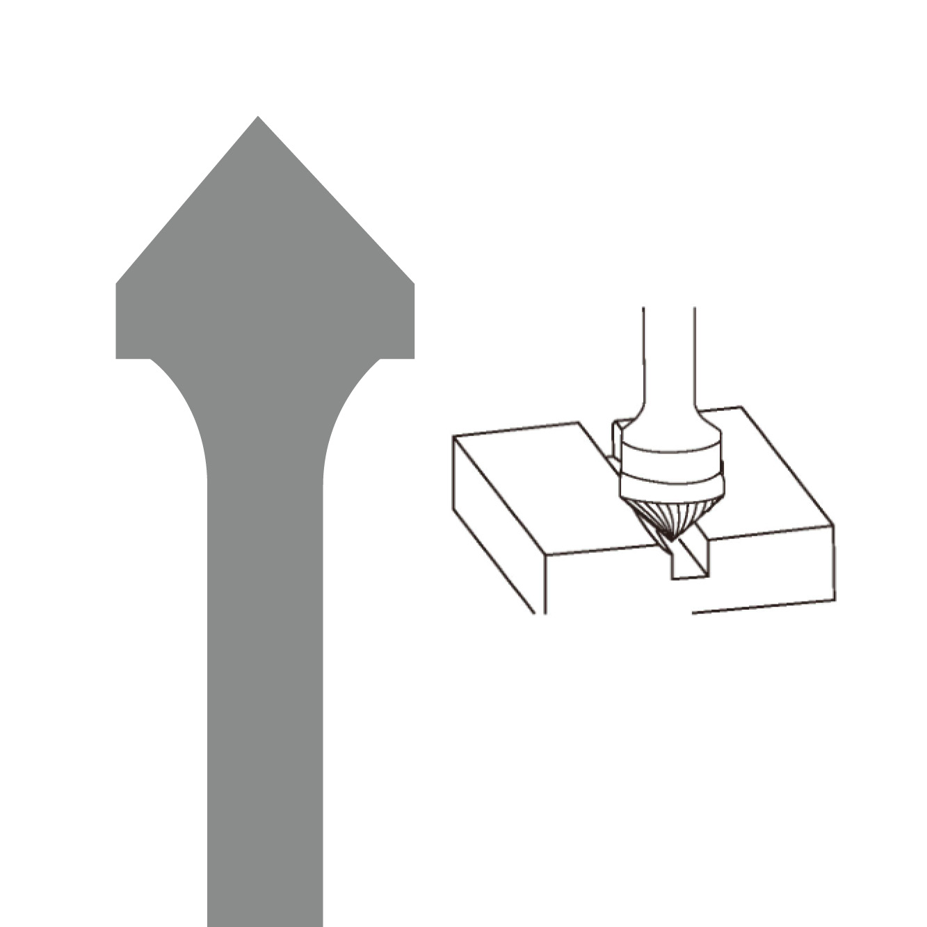 Rotary burr, burr shape K. Euroboor RB.K0606 - 15/64, 6 thumbnail 3